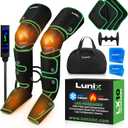 Lunix LX10 FSA Full Leg Massager with Heat & Air Compression, Foot Calf and Thigh Massage Boots for Everyday Recovery, Adjustable Fit, Cold Therapy Option, Handheld Controller, Forest Green
