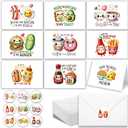 36 Funny Exchange Cards for Kids with Envelopes & Stickers, Blank Inside for 9 Assorted Fun Adorable Designs for School Classroom, Loved Ones, Gifting, Mailing