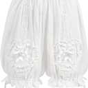 FCCAM Bloomer Shorts for Women Under Dress Ruffle Pumpkin Pants Boy Short Panties Pantaloons (XX-Large, White Sweetheart)