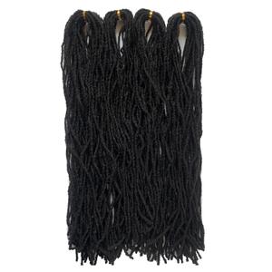 Fuax Locs Crochet Hair Super Lightweight Micro Locs 4 Pack Sister Locks Crochet Hair Synthetic braids Hair Extensions (#2, 18 inches)