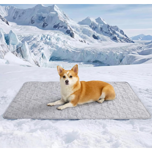 Cozy Bliss Leakproof Cooling Blanket for Medium Dogs – Q-Max 0.5, Durable & Washable Dog Cooling Mat for Hot Weather, Soft Pet Throw & Couch Protector for Dogs & Cats, 30x40 Inch, Heather Silver Grey
