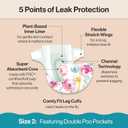 The Honest Company Comfort Dry Disposable Diapers for Sensitive Skin, Hypoallergenic, Rose Blossom + Tutu Cute, Club Box Size 2 (1218 lbs), 72 Count