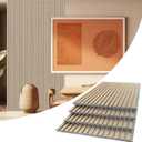 AKUMAX 4 Pack Wood Panels-3D Slat Wall Panelling for Wall-Ceiling and Sound Absorbing - Wooden Wall Panels for Living Room, Bedroom-Fire Retardant & FSC-15.5 ft(Classic Oak)