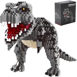 Dinosaur Tyrannosaurus Rex Model Decor Micro Mini Blocks Velociraptor Building Blocks Toy Birthday for Age 6+ Children Adults Teens 1530 Pieces