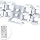 Led Digital Alarm, 3D Wall Clock Desk Auto Dimming 12/24 Hour Date Temperature Home Decor Remote Control Silent Snooze USB Nightlight Bedroom Living Room Kitchen Office 9.7inch Cool White