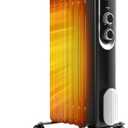 OLIXIS 1500W Oil Filled Radiator Space Heater for Indoor Use, Black