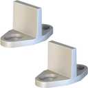 JUBEST Silver Aluminum Floor Guide for Sliding Barn Door Hardware Set of 2, T Shape Guide, Floor Mounted, Install Easily