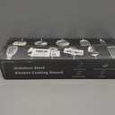 MIBOTE 17 Pcs Silicone Cooking Kitchen Utensils Set with Holder, Wooden Handles BPA Free Silicone Turner Tongs Spatula Spoon Kitchen Gadgets Utensil Set for Nonstick Cookware (Blue)