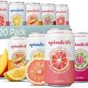 Spindrift Sparkling Water, 4 Flavor Variety Pack, Made with Real Squeezed Fruit, 12 Fl Oz (Pack of 20) Best Before 12/06/25