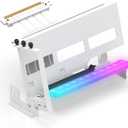 EZDIY-FAB PCIe 4.0 GPU Mount Bracket with ARGB LED Module, Multi-Angle Adjustment with All White Riser Cable, Compatible to RTX4090, 4080, 4070ti - White