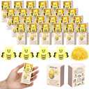 Wettarn 12 Sets Bee Gifts Positive Stress Balls with Support Boxes Bulk Party Favors for Employee Coworker Friends Office Classroom Rewards Cute Inspirational Relief Toys Yellow Desk Decor