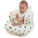 BOHEMIABY Inflatable Baby Seat for 3-36 Months, Portable Blow Up Baby Chair-Built-in Air Pump, Soft Back Support for Toddlers Learning to Sit & Feeding, Indoor & Outdoor Use (Cat)