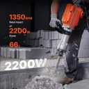 VEVOR Demolition Jack Hammer, MAX 2200W Electric Jackhammer Heavy Duty, 1350 BPM Concrete Breaker 6pcs Chisels Bit Chipping W/Case