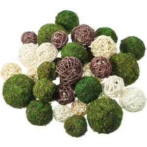 Patelai 72 Pcs Wicker Rattan Balls Decorative Balls for Vase Centerpiece Bowls Orbs Filler for Spring Summer Craft Home Decor, 4 Sizes(White, Beige, Brown)