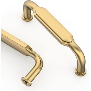 Asidrama 10 Pack 3 Inch(76mm) Champagne Bronze Kitchen Cabinet Handles, Cabinet Pulls Kitchen Cabinet Hardware for Cupboard Drawer Pulls 2282 (3" Hole Center)