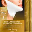 MAREE V Line Lifting Mask with 24K Gold – Deep Collagen Face Mask for Women – Jawline Shaper Mask with Retinol & Hyaluronic Acid – Neck Tightening & Firming – Double Chin Strap for Face Lift,  2 Count (Pack of 1)