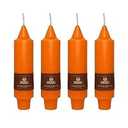 Orange Short Taper Candles Set of 4, 5 Inch Handmade Tapered Candles, Long Burning Taper Candles, Unscented Candle Stick for Wedding Home Decor Dinner Gift