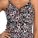 PERONA Women's Tankini Top Plus Size Swim Top Tummy Control Bathing Suit Top Printed Swimwear (10)