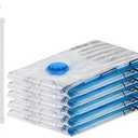 Amazon Basics Vacuum Compression Space Saving Storage Bags with Hand Pump, Large, Pack of 5, Clear