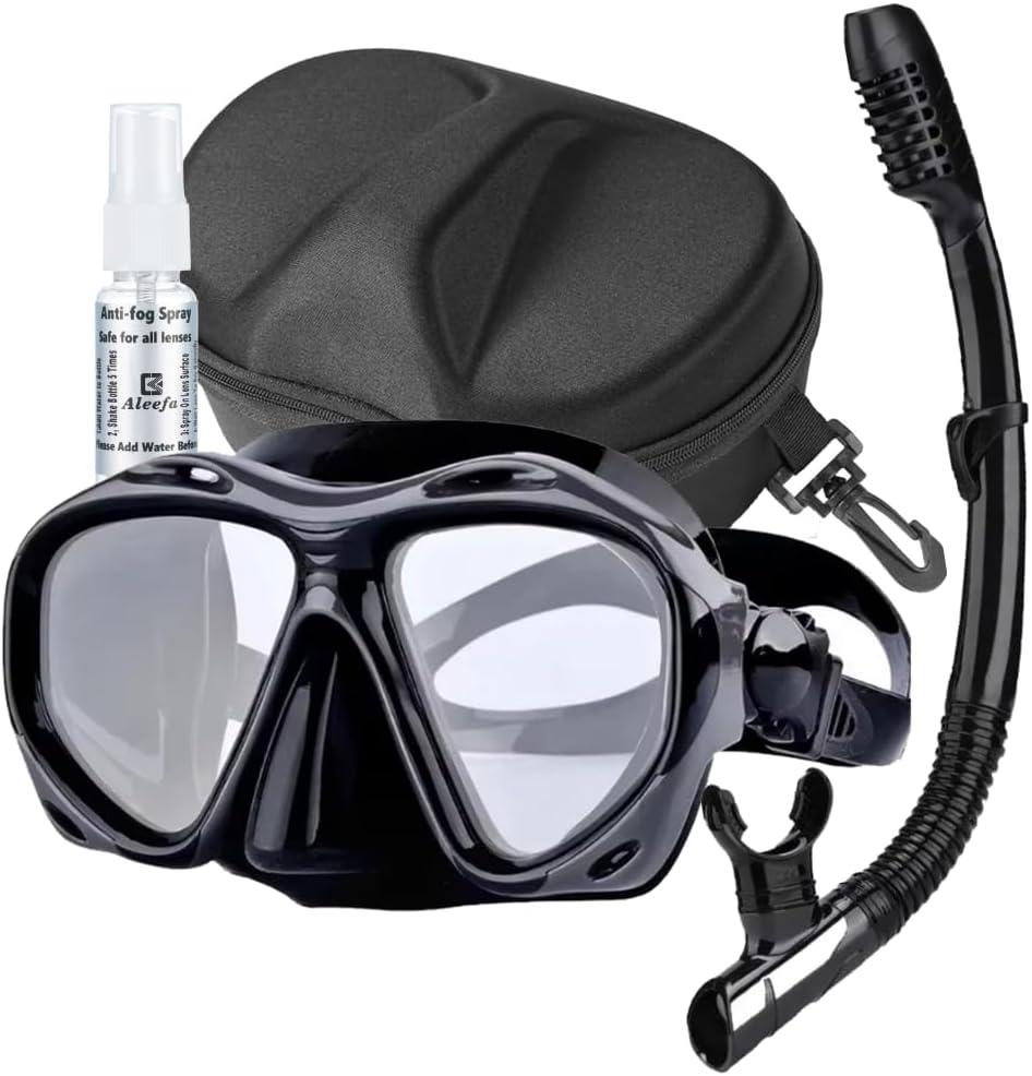 +2.0 Hyperopia Diving Mask Farsighted with Tempered Glass Lenses, Gear for Men Women