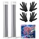 4 Ounce Epoxy Putty with Gloves, Marine Reef Live Rock Coral Putty, Fish Safe Aquarium Glue, Grey Reef Safe Epoxy Stick or Plants Moss, Coral, Stone, Wood Aquascaping, Quick Drying(2pack)