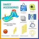 Inflatable Water Slide, Blow Up Water Slide with Climbing Wall, Water Slide for Kids Backyard with Basketball Hoop, Water Cannon and Splash Pool