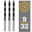 9/32 Inch Drill Bit (3 Pack) Industrial Grade M35 Cobalt Titanium Aluminum Nitrite - 9/32" Diameter & Total Length of 4" with Working Length of 2-3/4" Easily Drill Into Metal, Steel, & Aluminum