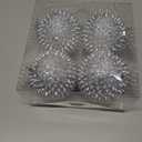 Spiked Glitter Christmas Ornaments, 4PCS 3.54" Handcrafted Cone Stud Ball Decorations in Punk Rock Gothic & Modern Glam Style, Shatterproof Christmas Tree and Holiday Decor for Home Party or Gift