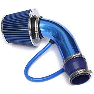 Performance Cold Air Intake Pipe, Universal Car Cold Air Intake Filter Aluminum Induction Flow Hose Pipe Kit Blue