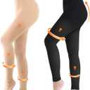 2 Pairs 20-30mmHg Compression Pantyhose for Women, Medical Graduated Compression Stockings Leggings Footless Support Compression Tights for Varicose Veins, Swelling, Edema (Large, Footless/Black+Beige)