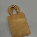 qiqee 100Packs Mini Size Paper Gift Bags with Handles Bulk 4.5"×2.5"×6" Brown Gift Bags Multiple Uses