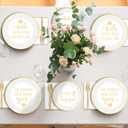 200Pcs Happy Engagement Party Supplies Engagement Paper Plates Napkins She Said Yes Party Tableware Set She Said Yes Disposable Dinnerware for Wedding Birthday Bridal Shower Decoration Serve 50