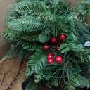 18 Inches Pre-lit Artificial Christmas Hanging Basket with Red Berries, Pine Cones,40 C3 Dual-Color Multi-Functional Battery Operated LED Lights with Timer