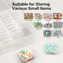 DILIBRA Large Bead Organizer Box, 66 Pcs Small Clear Storage Containers with Labels, Mini Bead Organizers and Storage Craft Case with Handle for Jewelry Bracelet Screws Seeds Diamonds Arts Small Parts