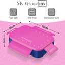 My Vesperbox Lite  Mini Lite - Kids Bento Lunch Box  Extra Durable Lunchbox for Toddlers and School  Leakproof, Child-Friendly, Ideal for Daycare, Preschool & Elementary School (7.48 x 5.12 x 1.97 in, Mini Lite - Purple Blue - 19x13x5cm)