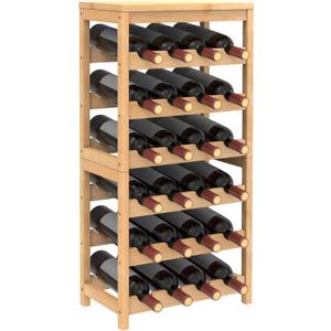 FoverOne 24-Bottle Bamboo Wine Rack Freestanding Floor, 6 Tier Wine Display Rack with Table Top, Wine Storage Shelf for Kitchen Dining Room Bar