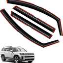 in-Channel Window Deflectors FIT for 2024-2025 Hyundai Santa Fe, 4PCS Vent Visors Rain Guards, Dark Smoke Tint Polycarbonate (MX5 Platform)