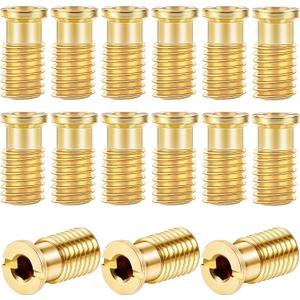 Zonon 15 Pack Pool Cover Brass Anchor Universal Size Fits 3/4" Hole, Safety Cover Threaded Brass Insert for Concrete and Pavers Swimming Pool Replacement Parts
