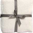 Knit Throw Blanket Super Soft Warm Blanket for Couch Lightweight Fluffy Blanket for Bed Sofa 50x60 Inches Cream