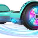 Hoverboard, 6.5" Two Wheel Hoverboard with Bluetooth and Lights, Hoverboard for Kids Ages 6-12 (B01 Green&Grey (No Bluetooth)