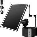VERVERAY 6W Solar Panel for Ring Camera Outdoor Wireless, Fast Charging Solar Charger with USB-C & 3.5mm Plug for Ring Stick Up & Spotlight Cam Series, Waterproof, 16ft Cable (Black)