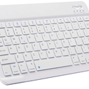Ultra-Slim Bluetooth Keyboard Portable Mini Wireless Keyboard Rechargeable for Apple iPad iPhone Samsung Tablet Phone Smartphone iPadOS iOS Android (10 inch White)