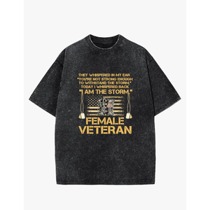 US Veterans Day US Female Veteran I Am The Storm Tees L