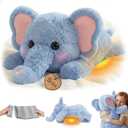Mewaii Weighted Stuffed Animals with Microwavable Heating Pad - 5lb Adjustable, Heatable & Coolable Elephant Plush for Realistic Hug, Removable Inner Pad, Perfect Plush Gift for Kids Adults (23 Inch) (Blue)