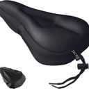 Zacro Bike Seat Cushion - Gel Padded Bike Seat Cover for Men Women Comfort, Extra Soft Exercise Bicycle Seat Compatible with Peloton, Outdoor & Indoor Bike Saddles (Black)