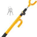 CARTMAN Vehicle Steering Wheel Lock Car Anti Theft Security Lock with Adjustable Length Fit for Cars Trucks Vans and SUVs (Yellow)