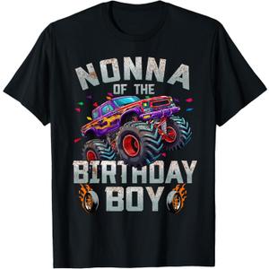 Nonna of the Birthday Boy Monster Truck Birthday Family T-Shirt, S