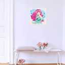 The Little Mermaid Pink Home Decor Canvas Framed Wall Art for Bedroom Bathroom Pictures Watercolor Nursery Wall Decor for Girls Bedroom Artwork for Walls Kitchen Modern Home Wall Decoration Size 14x14