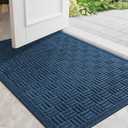 Front Door Mat Outside Entrance, 36" x 24", Heavy Duty Welcome Mat, Stain and Fade Resistant, Dirt Trapper Doormat, Super Absorbent Indoor Outdoor Entryway Mat with Non-Slip Backing, Blue