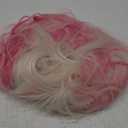 MAGQOO Hot Pink Blonde Ombre Wigs Women Girls Dark Pink White Ombre Wig with Bang Two Tones Colorful Wig Halloween Cosplay Costume Party